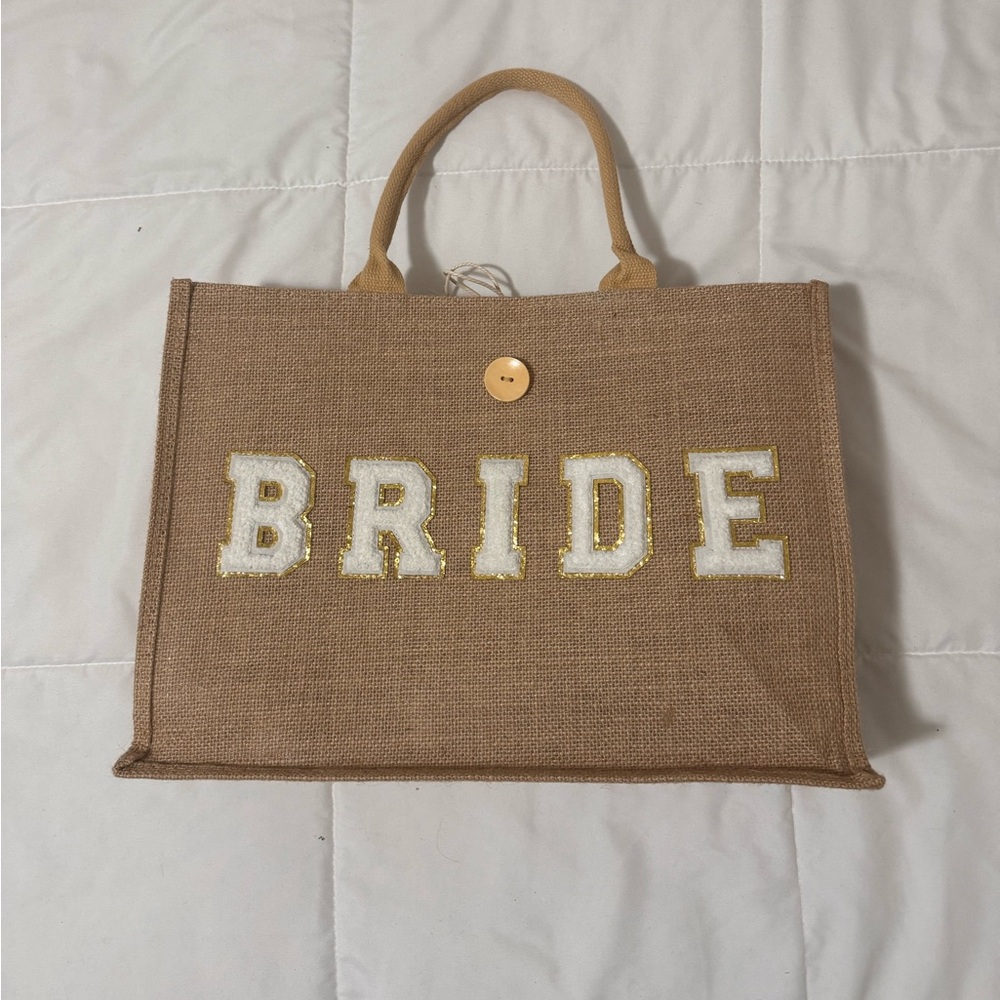 Bride Jute Tote Bag